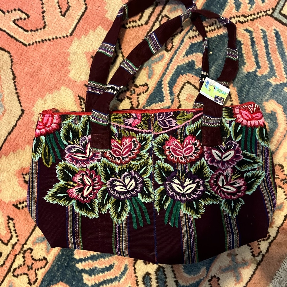 Lovely small embroidered shoulder bag